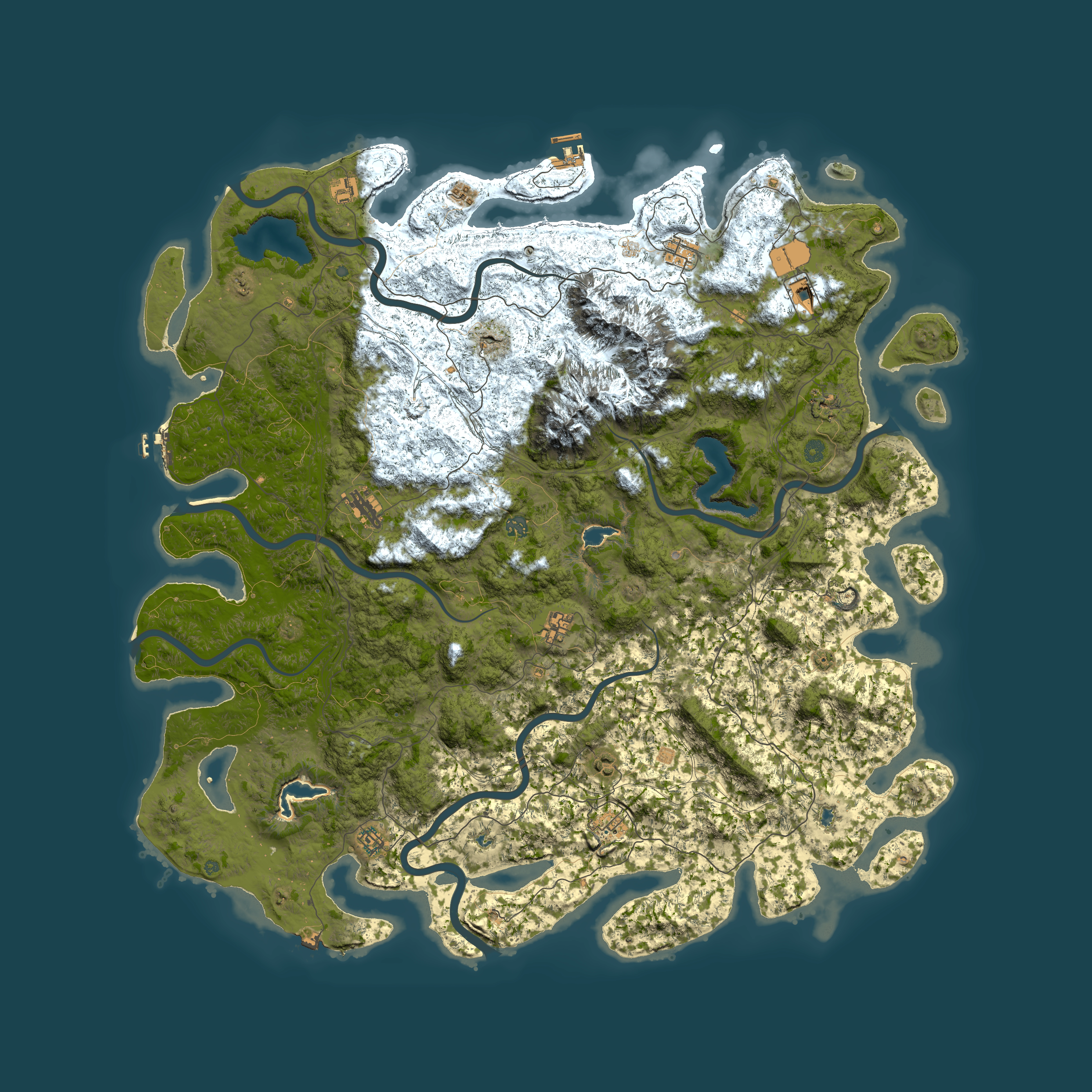 Full top-down render of Rust map seed 120344395, 5850x5850m