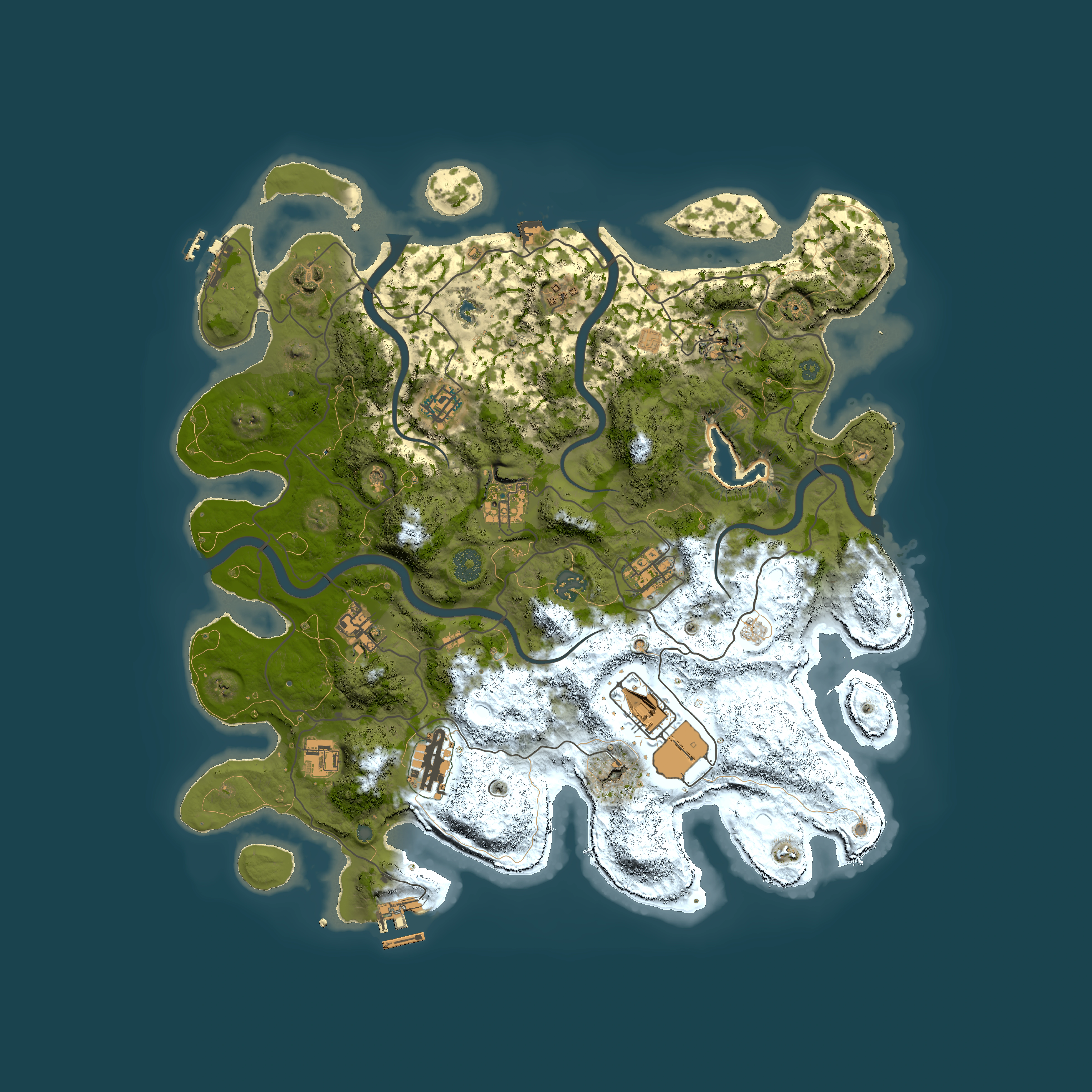 Full top-down render of Rust map seed 1564576562, 4050x4050m