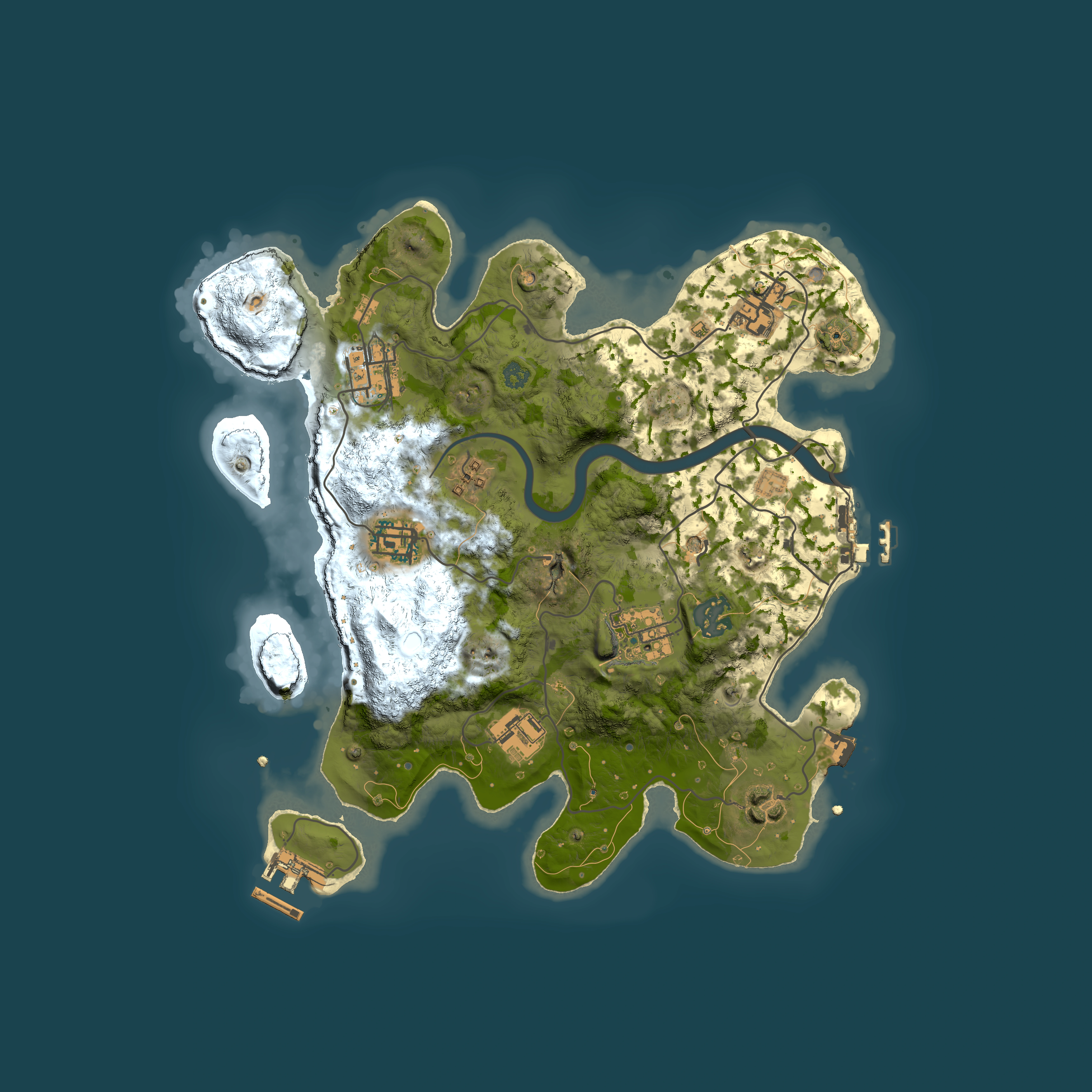Full top-down render of Rust map seed 1267797294, 3000x3000m