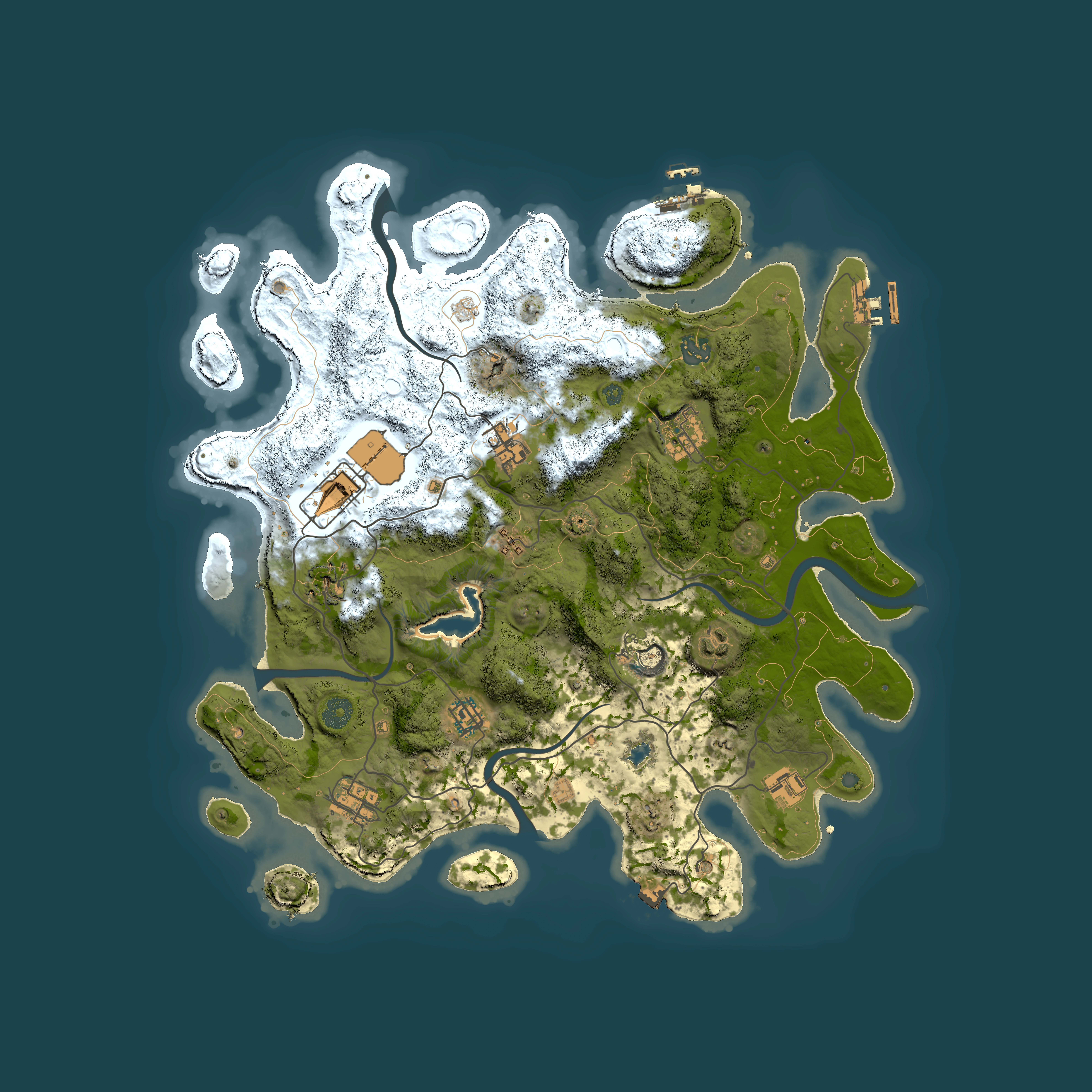 Full top-down render of Rust map seed 2068631215, 4050x4050m