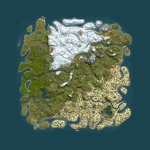 Rust map seed 1460621642, 5950x5950m top-down preview