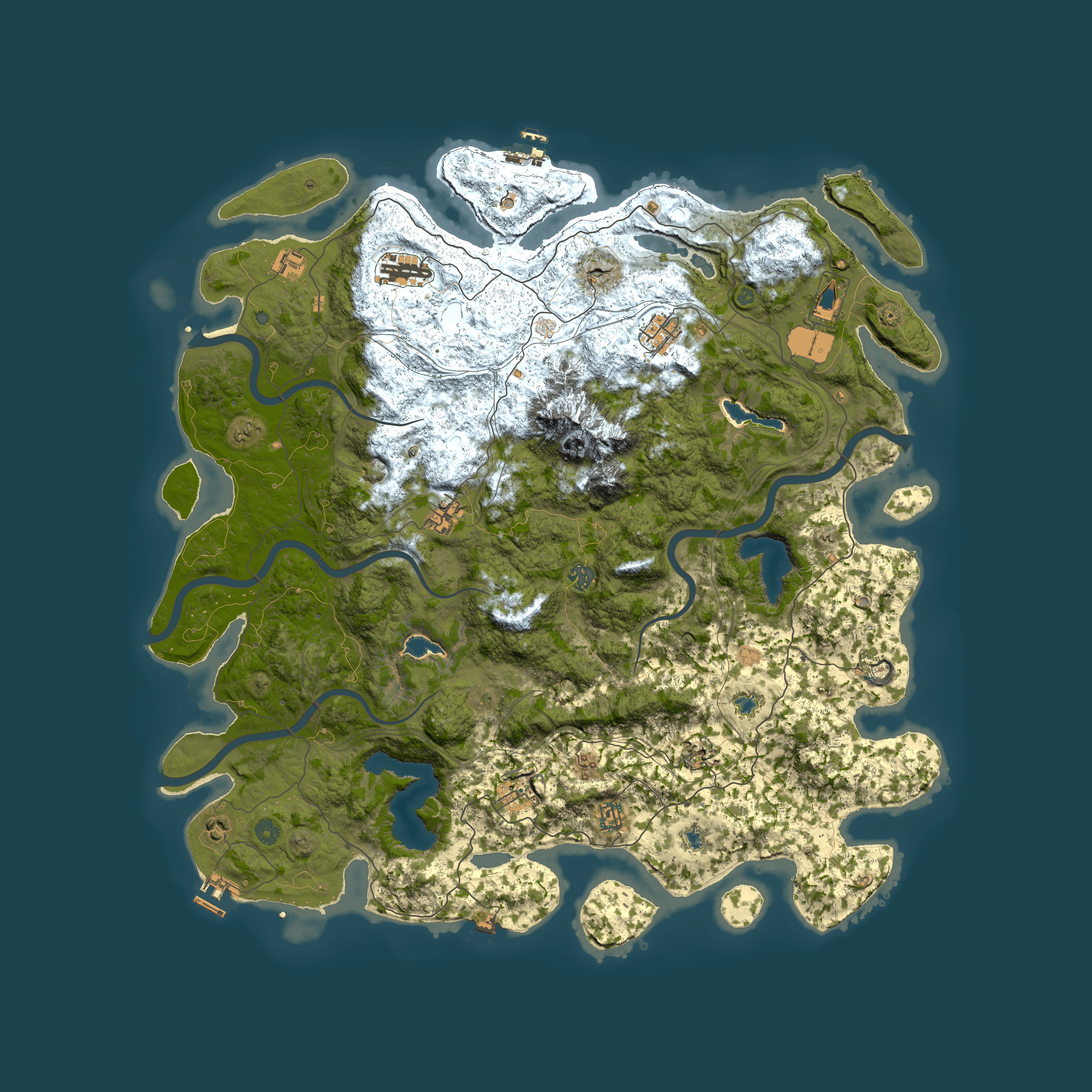 Full top-down render of Rust map seed 1555940438, 5150x5150m