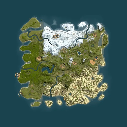 Rust map seed 172624652, 4600x4600m top-down preview
