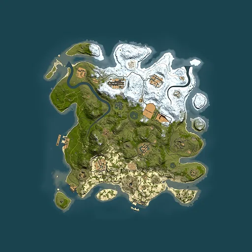 Rust map seed 1311474406, 3500x3500m top-down preview