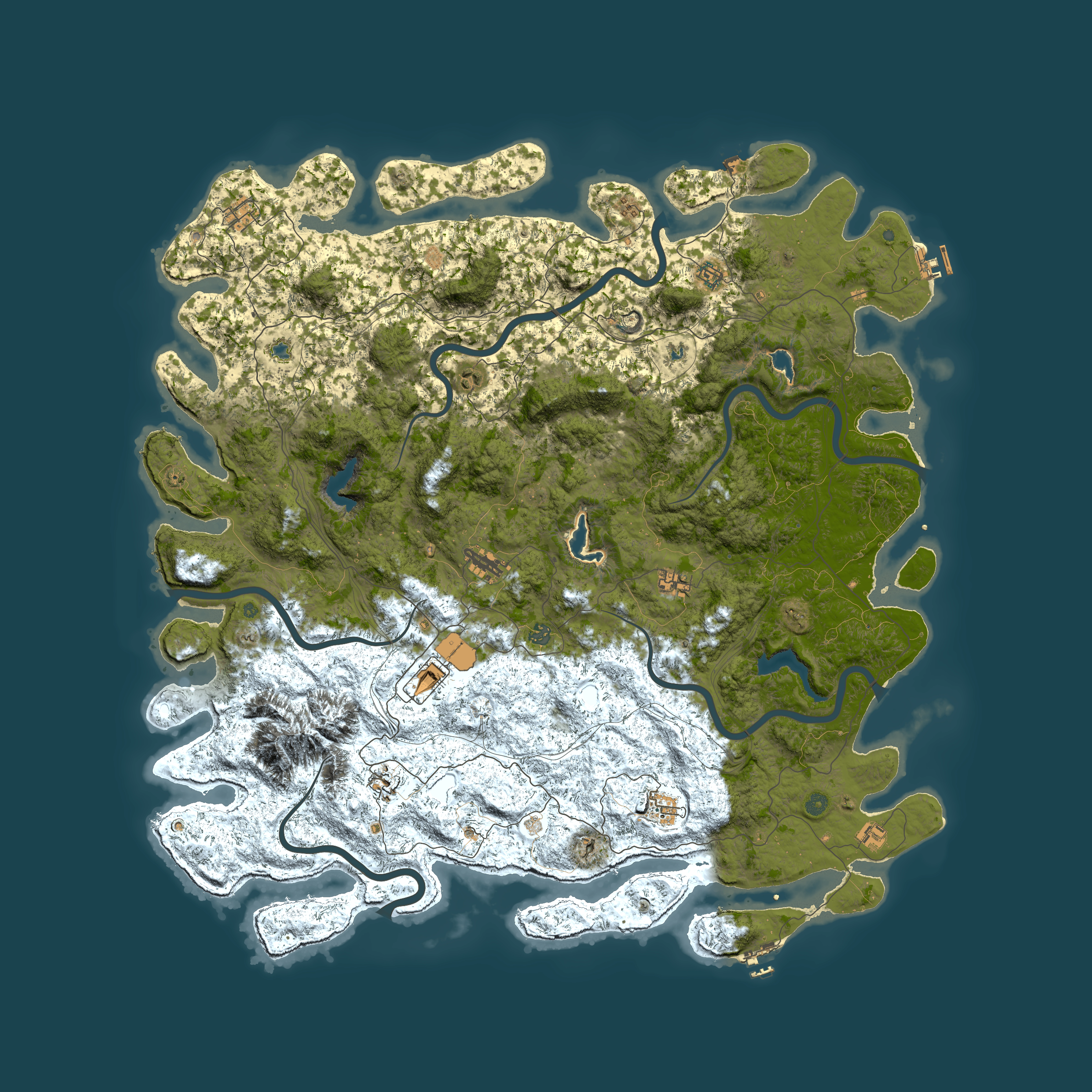 Full top-down render of Rust map seed 897747364, 5950x5950m