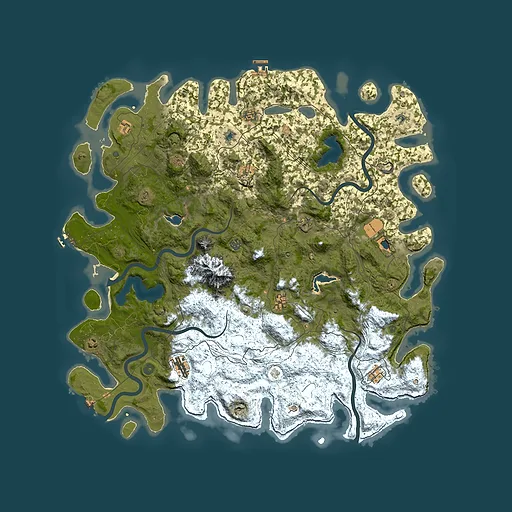 Rust map seed 2009527033, 5450x5450m top-down preview