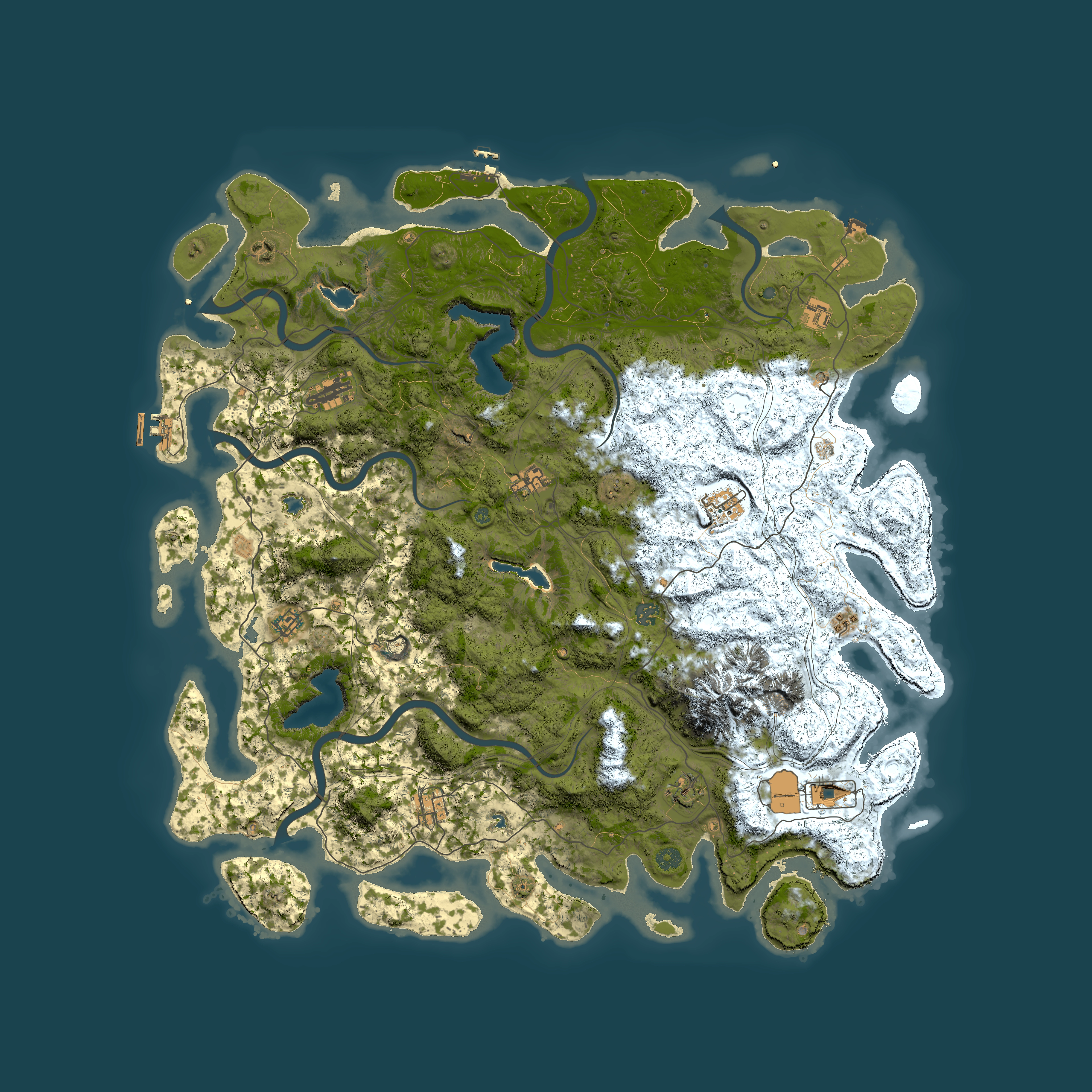 Full top-down render of Rust map seed 1039431590, 5350x5350m