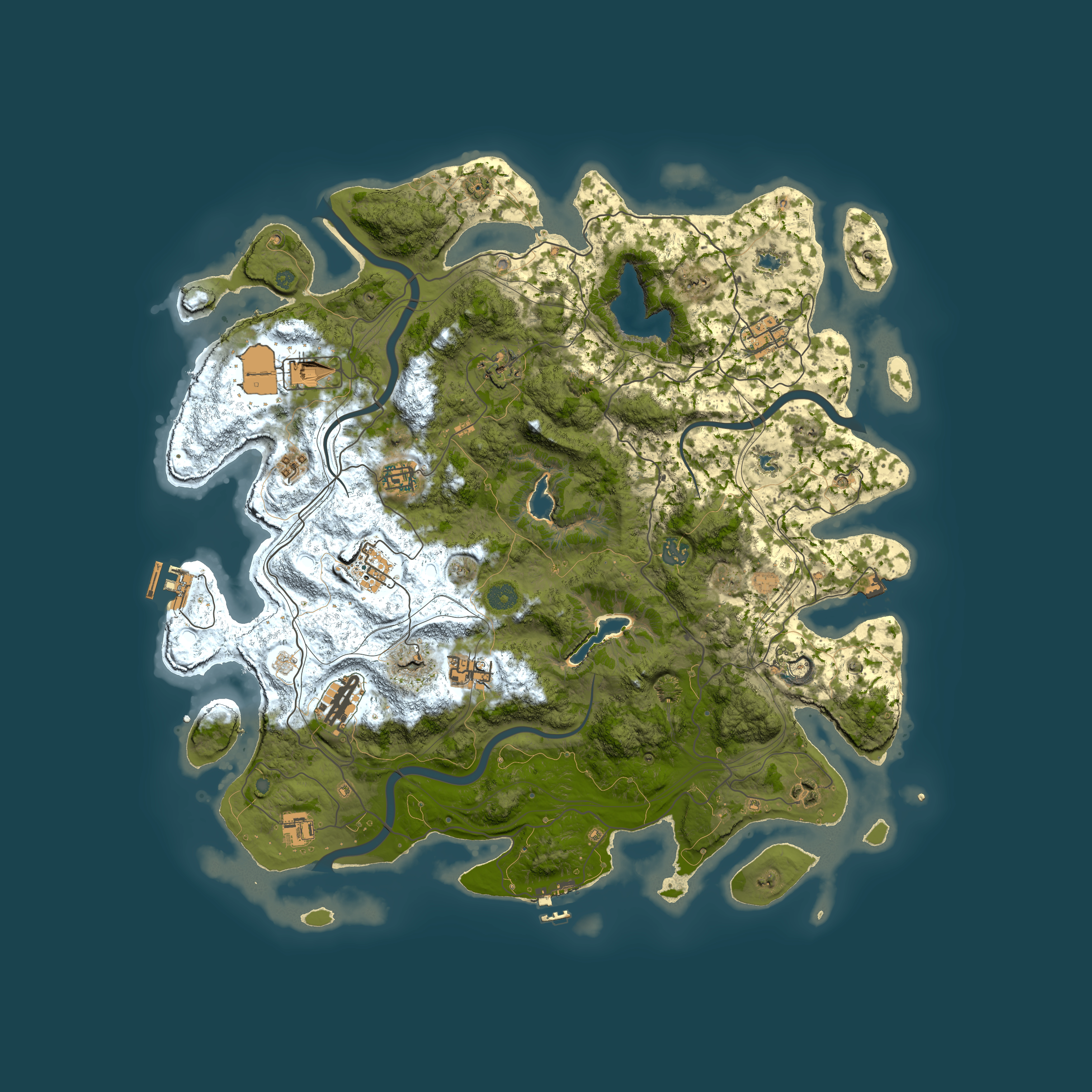 Full top-down render of Rust map seed 1322252758, 4550x4550m