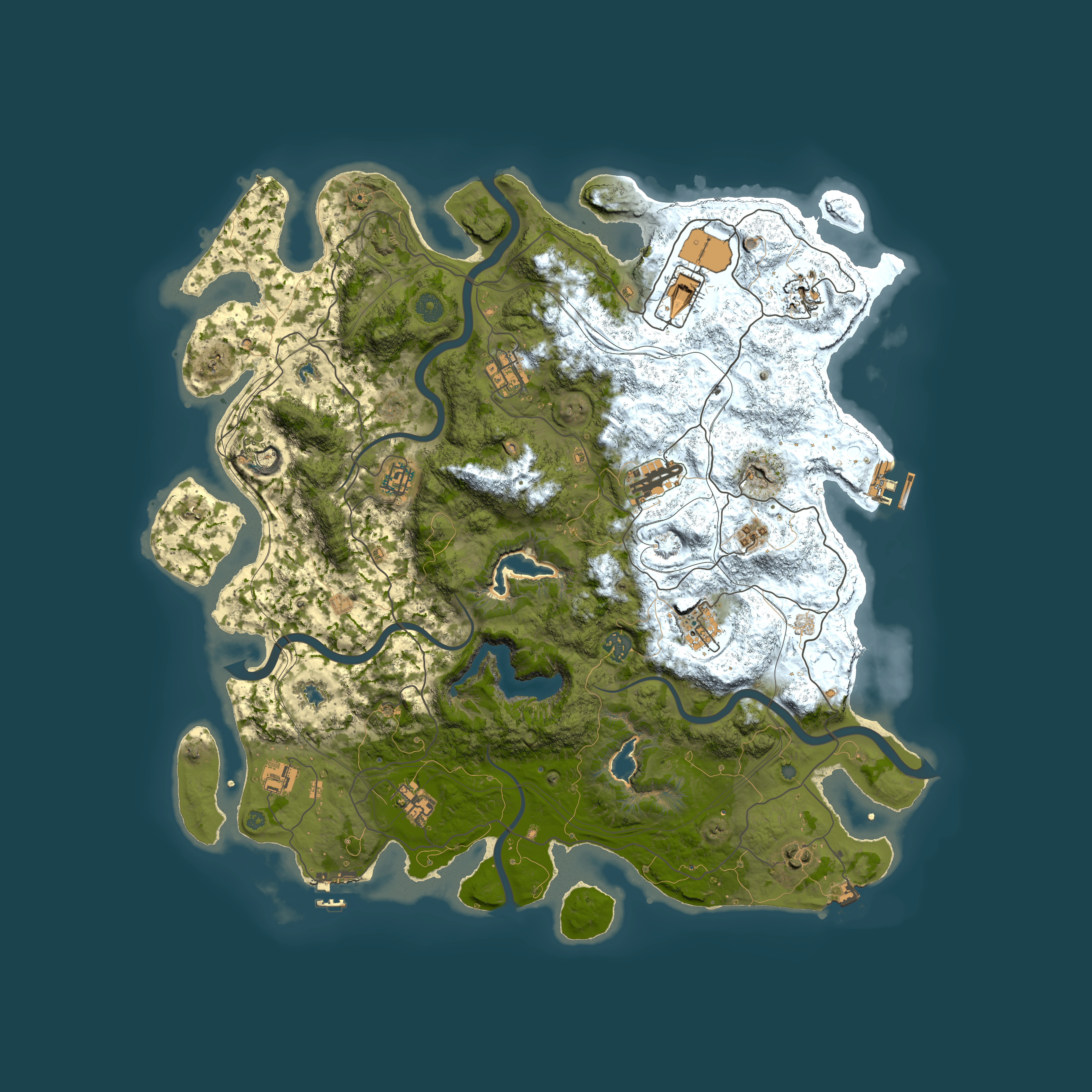 Full top-down render of Rust map seed 758493920, 4600x4600m