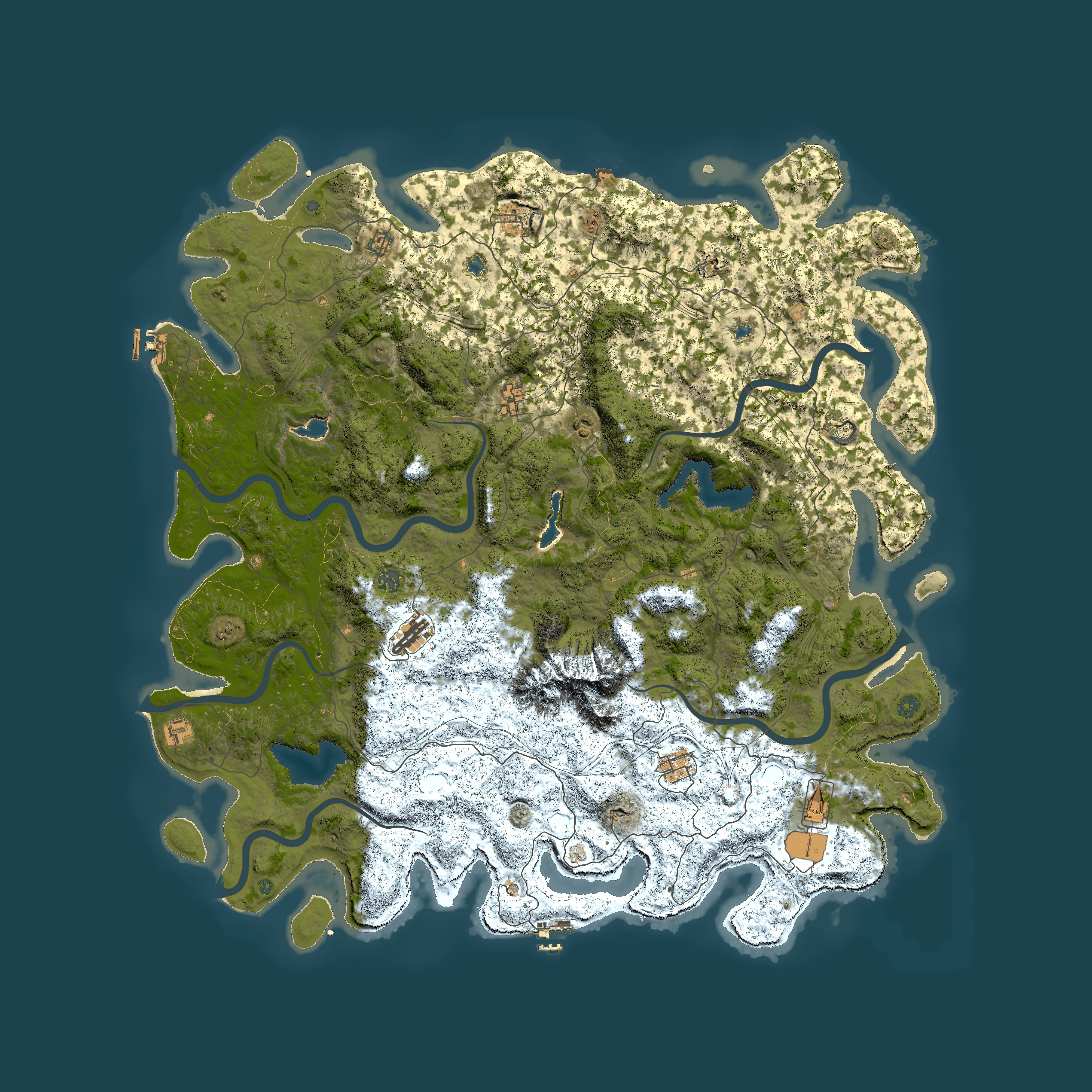Full top-down render of Rust map seed 1979758977, 5700x5700m
