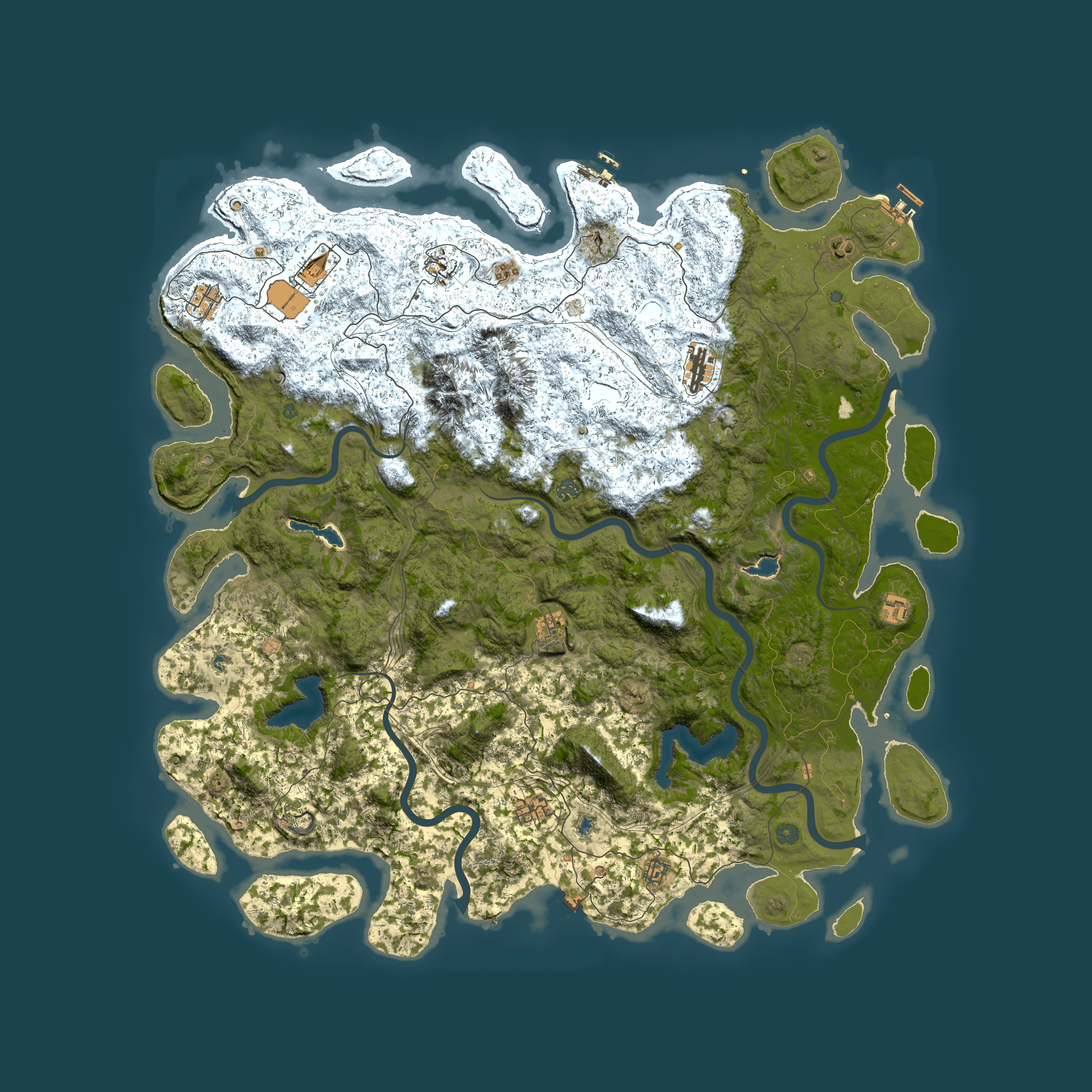 Full top-down render of Rust map seed 1459795918, 5800x5800m