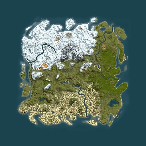 Rust map seed 691636901, 5850x5850m top-down preview