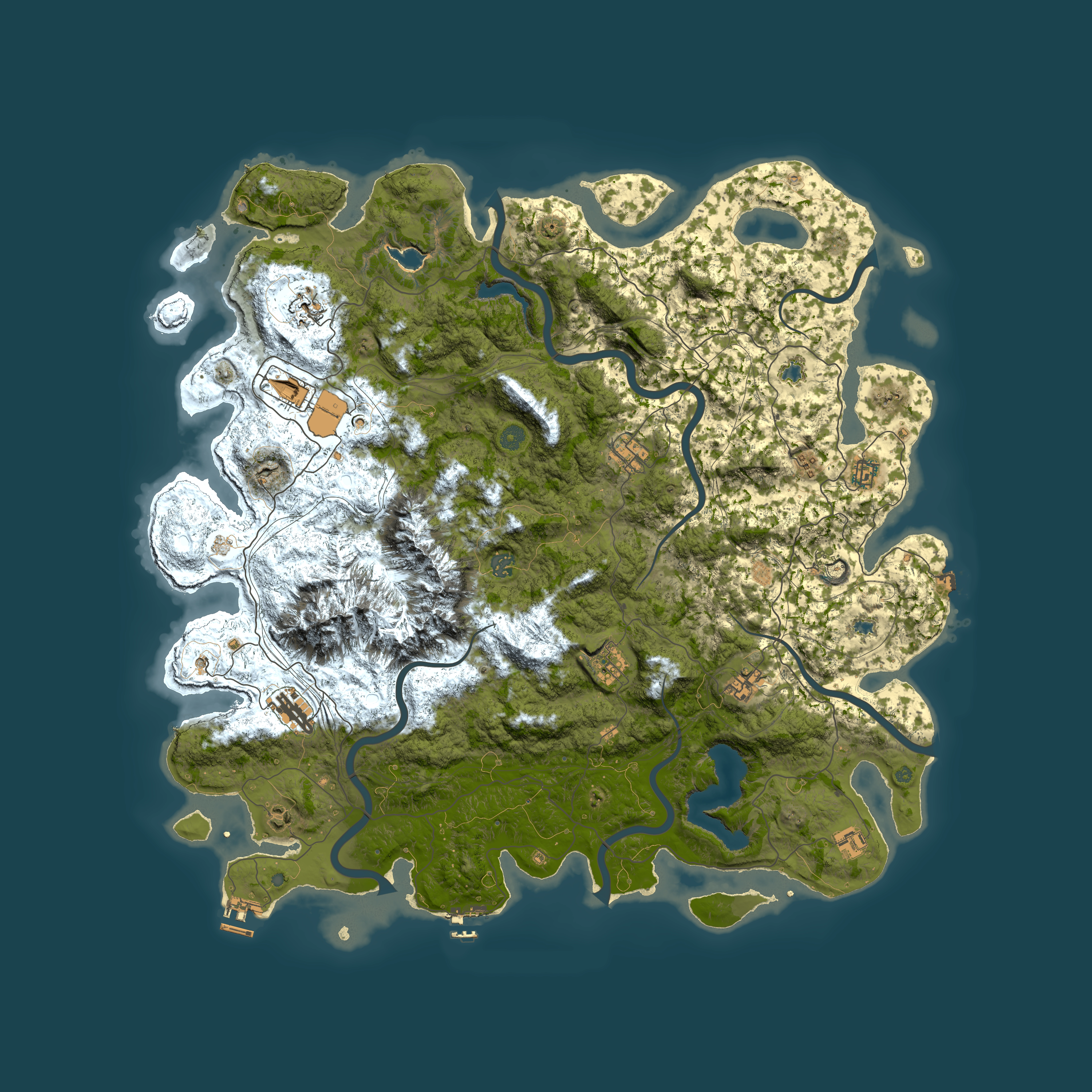 Full top-down render of Rust map seed 1662394748, 5250x5250m