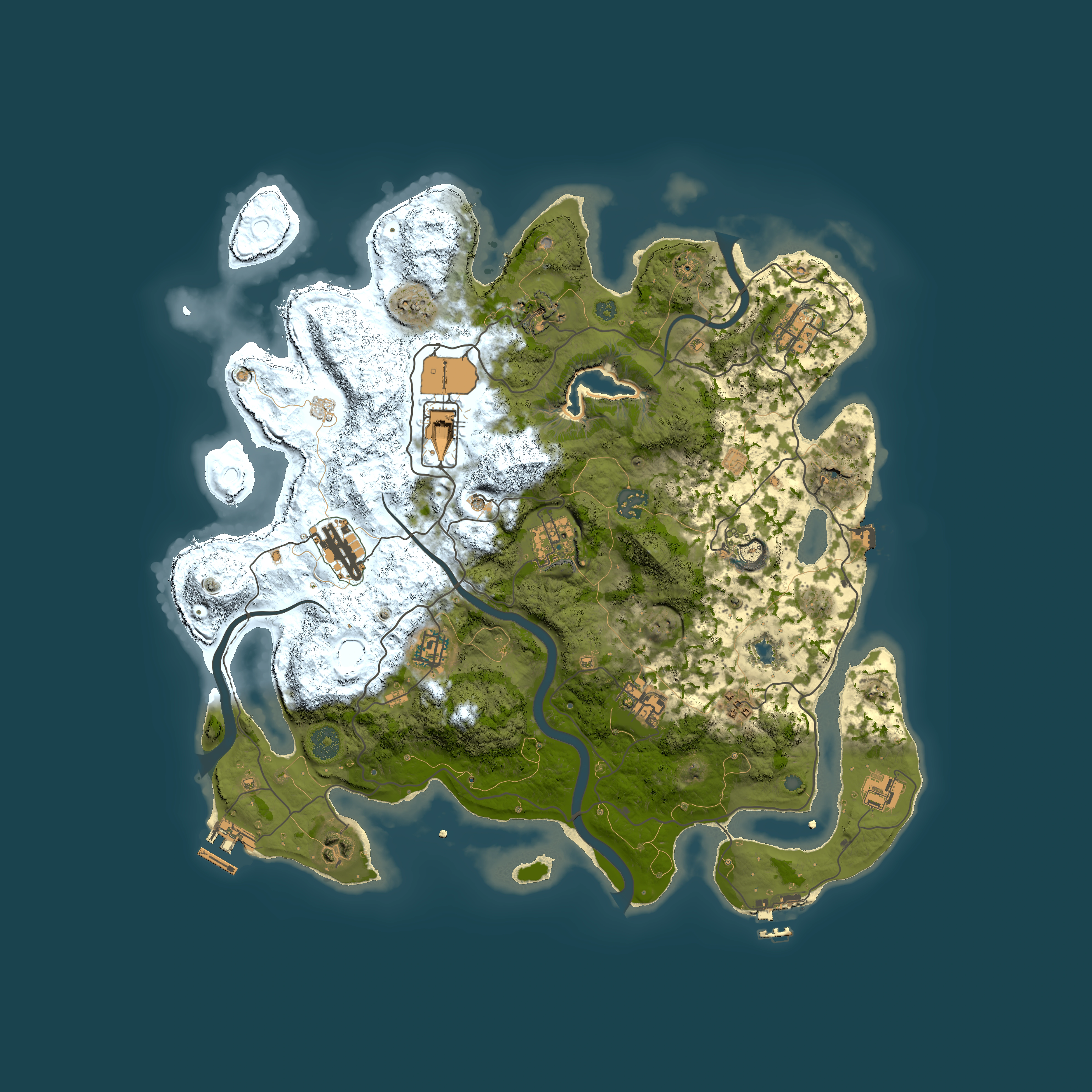Full top-down render of Rust map seed 1970270155, 4000x4000m