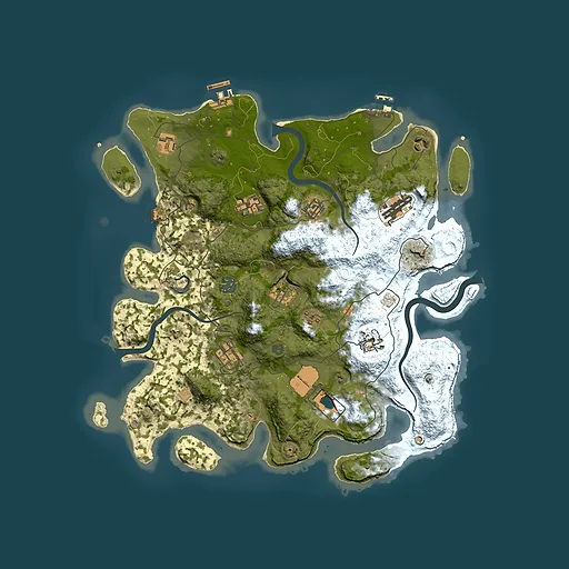 Rust map seed 2003024839, 3850x3850m top-down preview