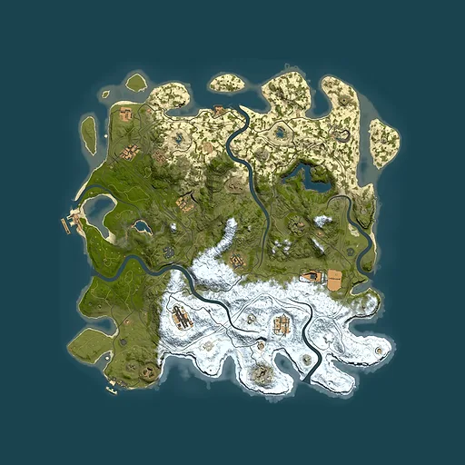 Rust map seed 424062176, 4500x4500m top-down preview