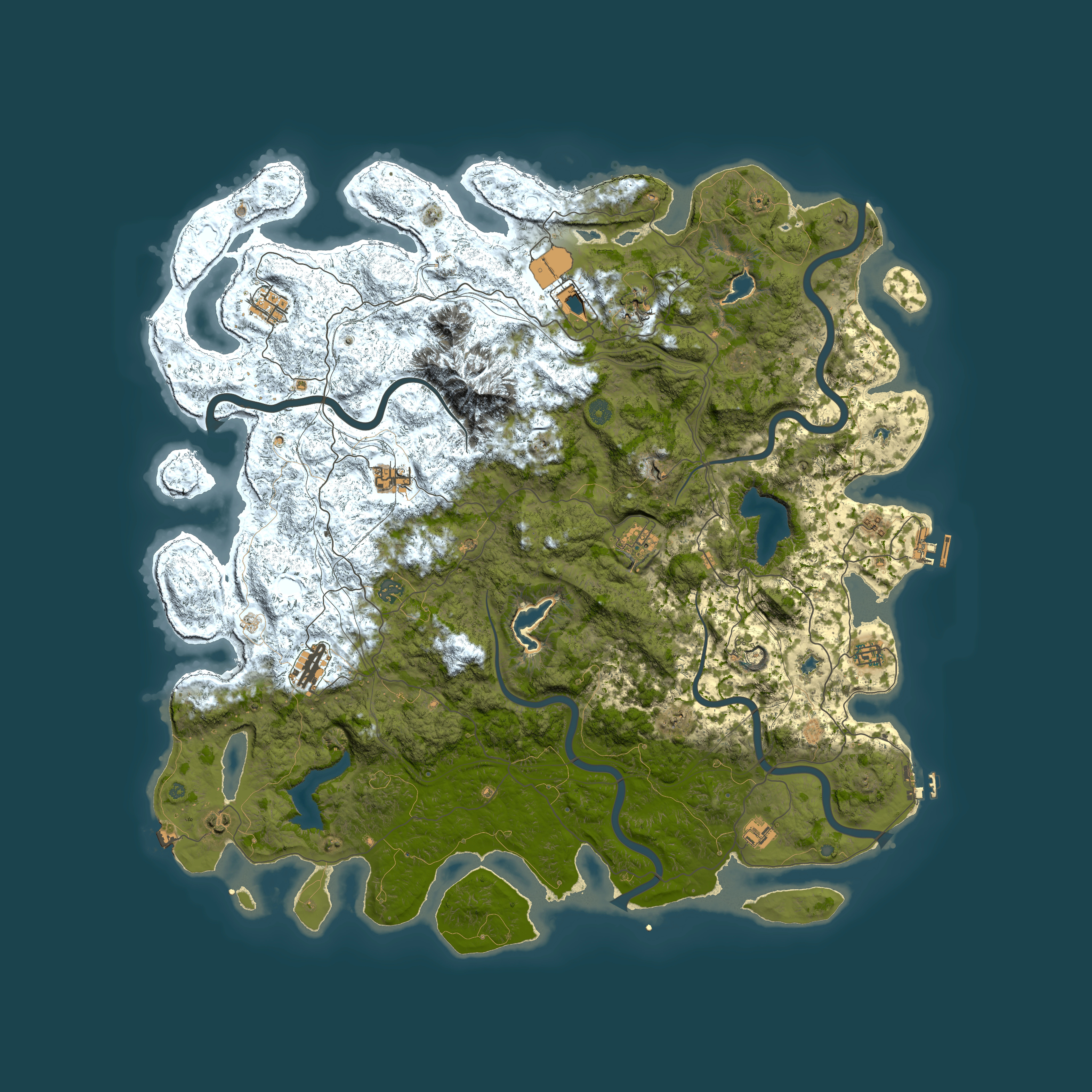 Full top-down render of Rust map seed 1710329233, 5400x5400m