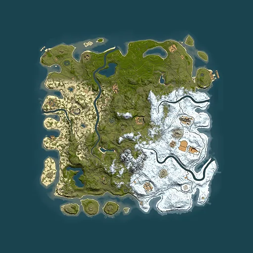 Rust map seed 411448683, 5050x5050m top-down preview