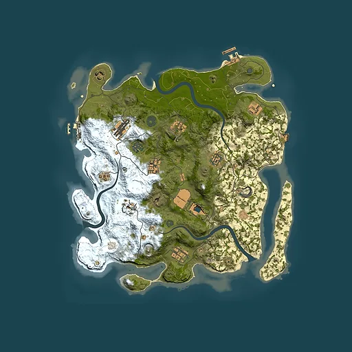 Rust map seed 820746191, 3850x3850m top-down preview