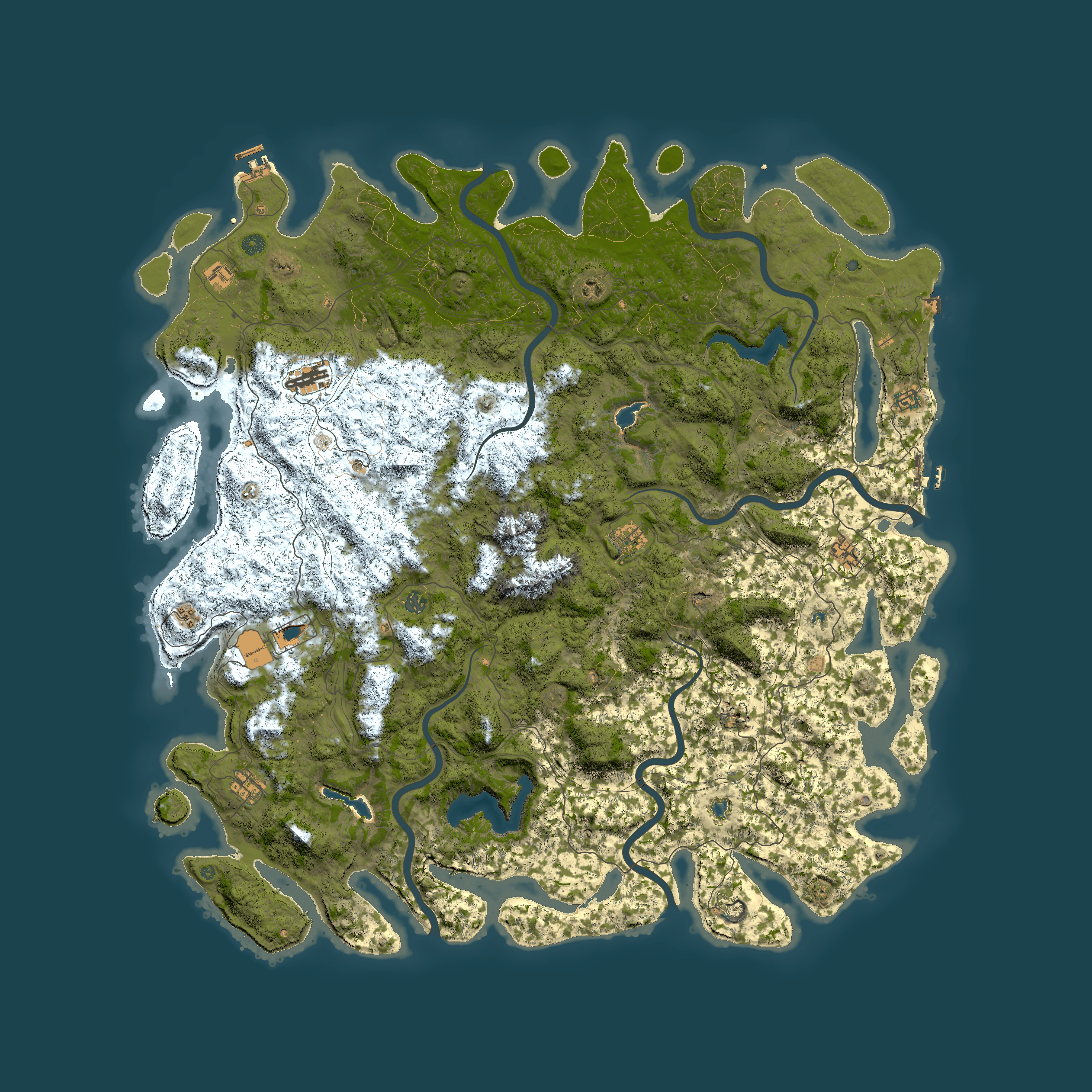 Full top-down render of Rust map seed 598592934, 6000x6000m