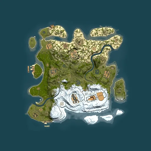 Rust map seed 342800189, 3500x3500m top-down preview