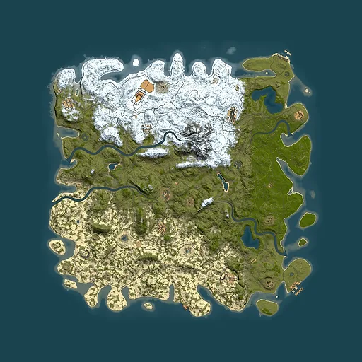 Rust map seed 1369007277, 5800x5800m top-down preview