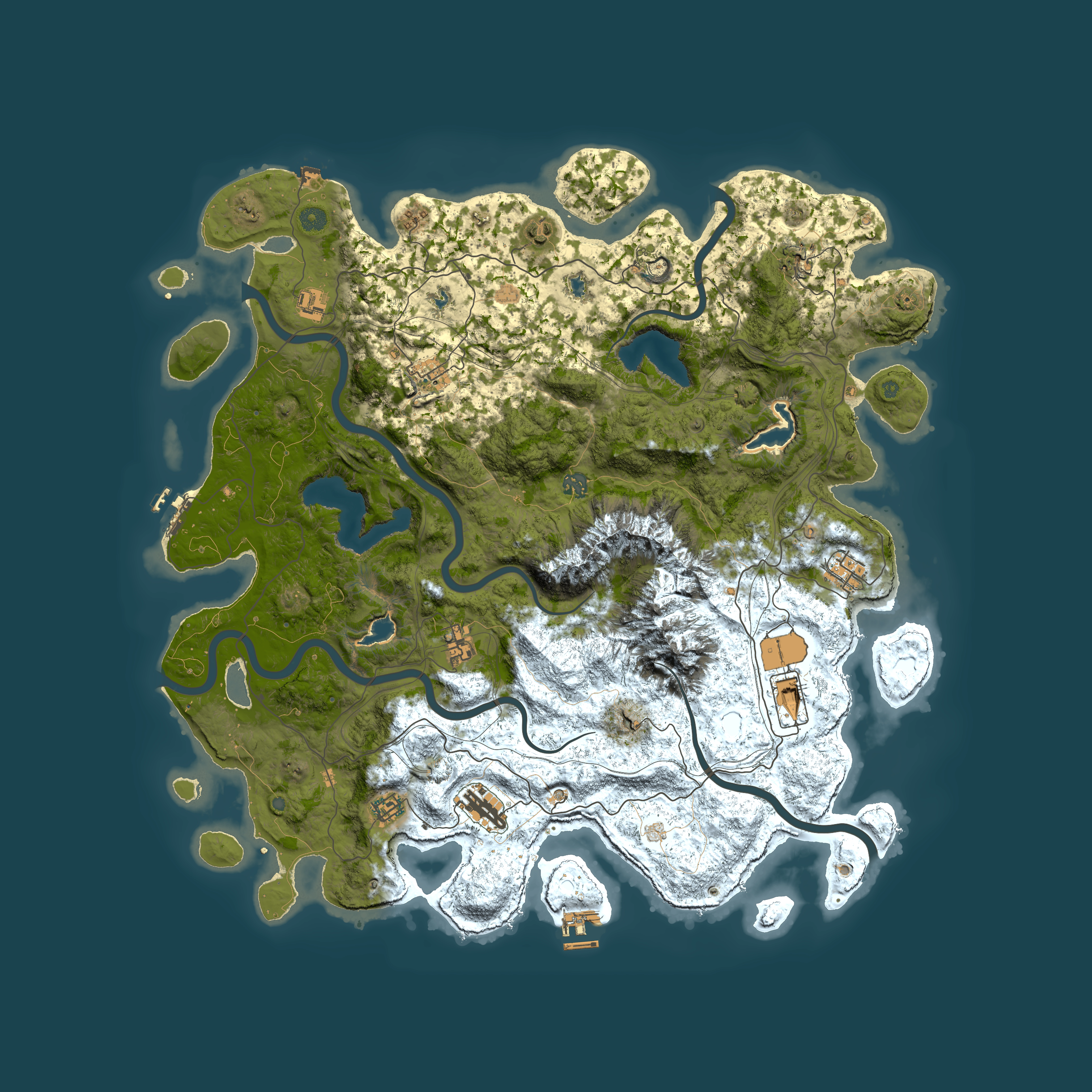 Full top-down render of Rust map seed 1939979439, 5000x5000m