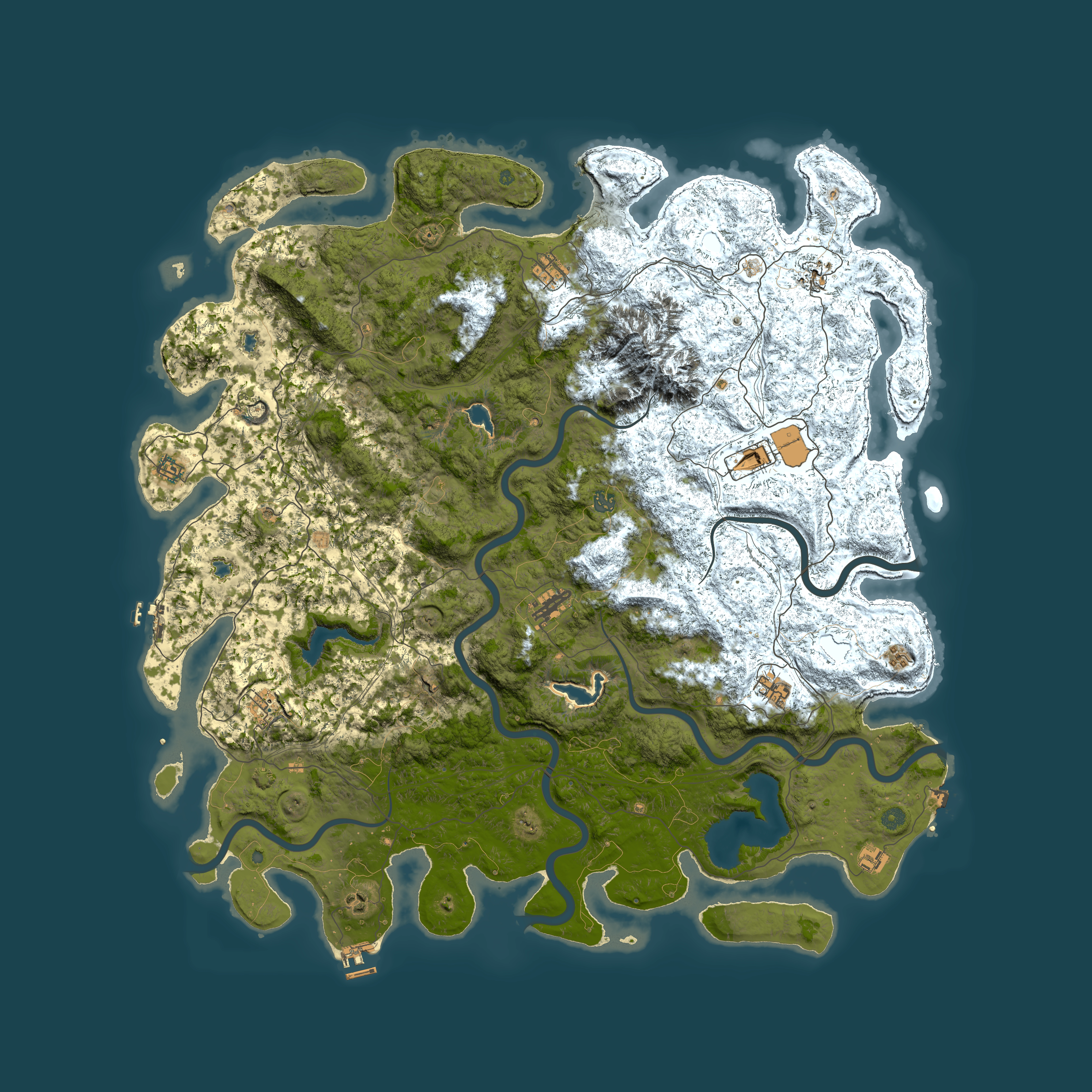 Full top-down render of Rust map seed 768330000, 5750x5750m