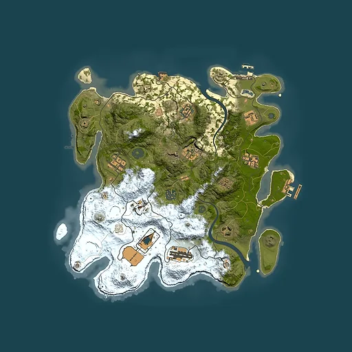 Rust map seed 325825687, 3500x3500m top-down preview