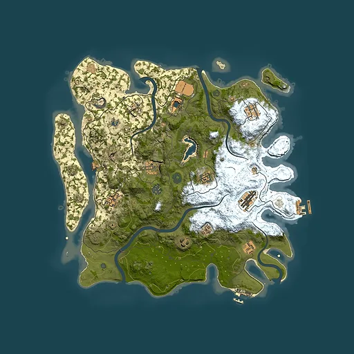 Rust map seed 1134387257, 4050x4050m top-down preview