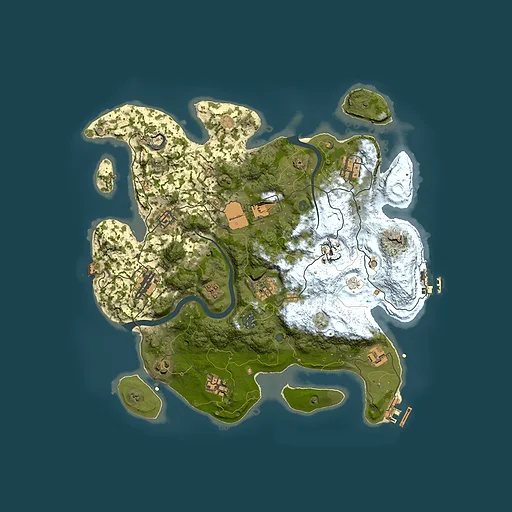 Rust map seed 504145350, 3700x3700m top-down preview