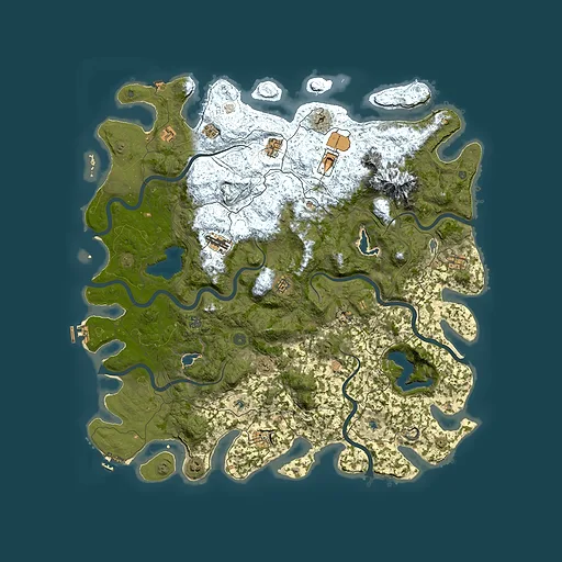 Rust map seed 45061971, 5400x5400m top-down preview