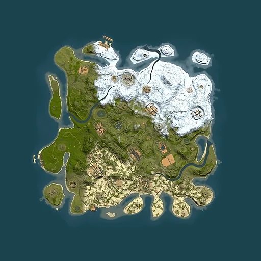 Rust map seed 726395537, 3950x3950m top-down preview