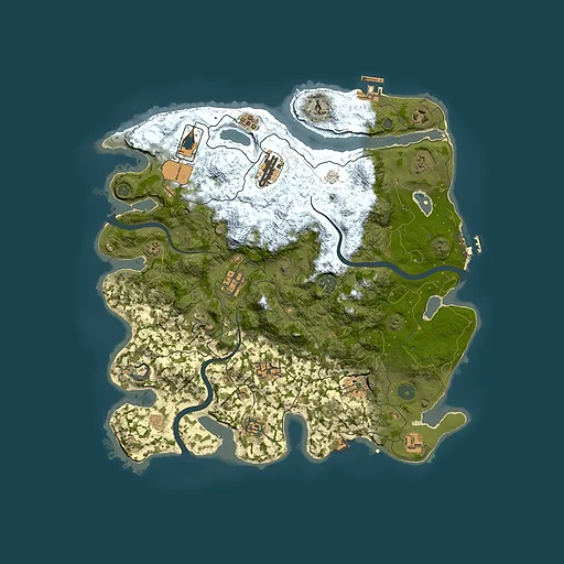 Rust map seed 97709365, 3900x3900m top-down preview