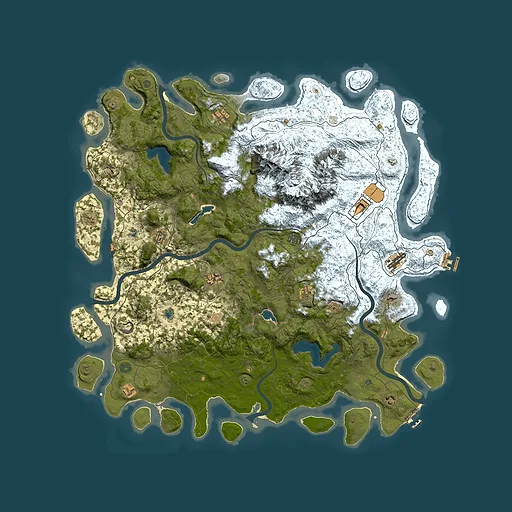 Rust map seed 435736588, 5500x5500m top-down preview