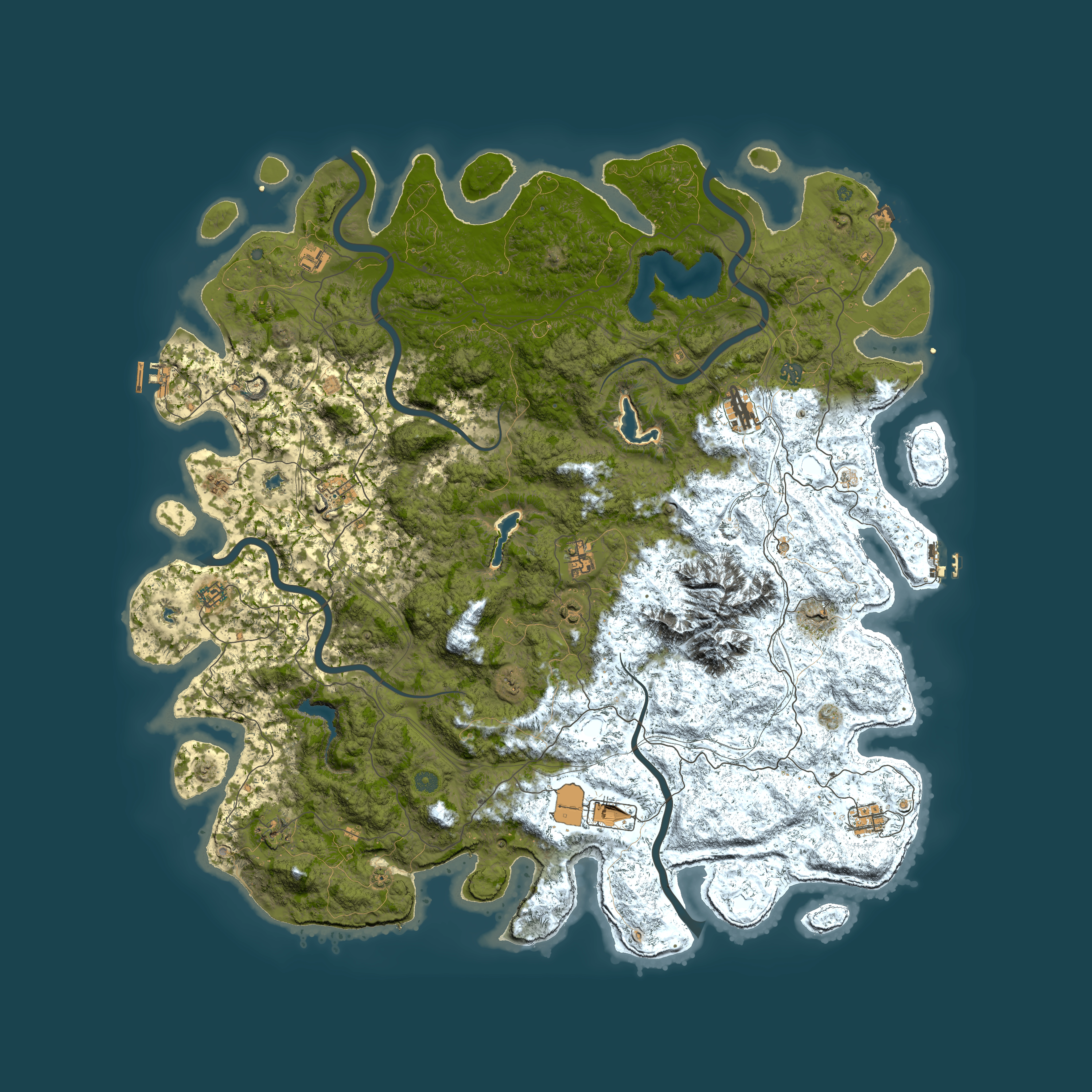 Full top-down render of Rust map seed 960677639, 5700x5700m