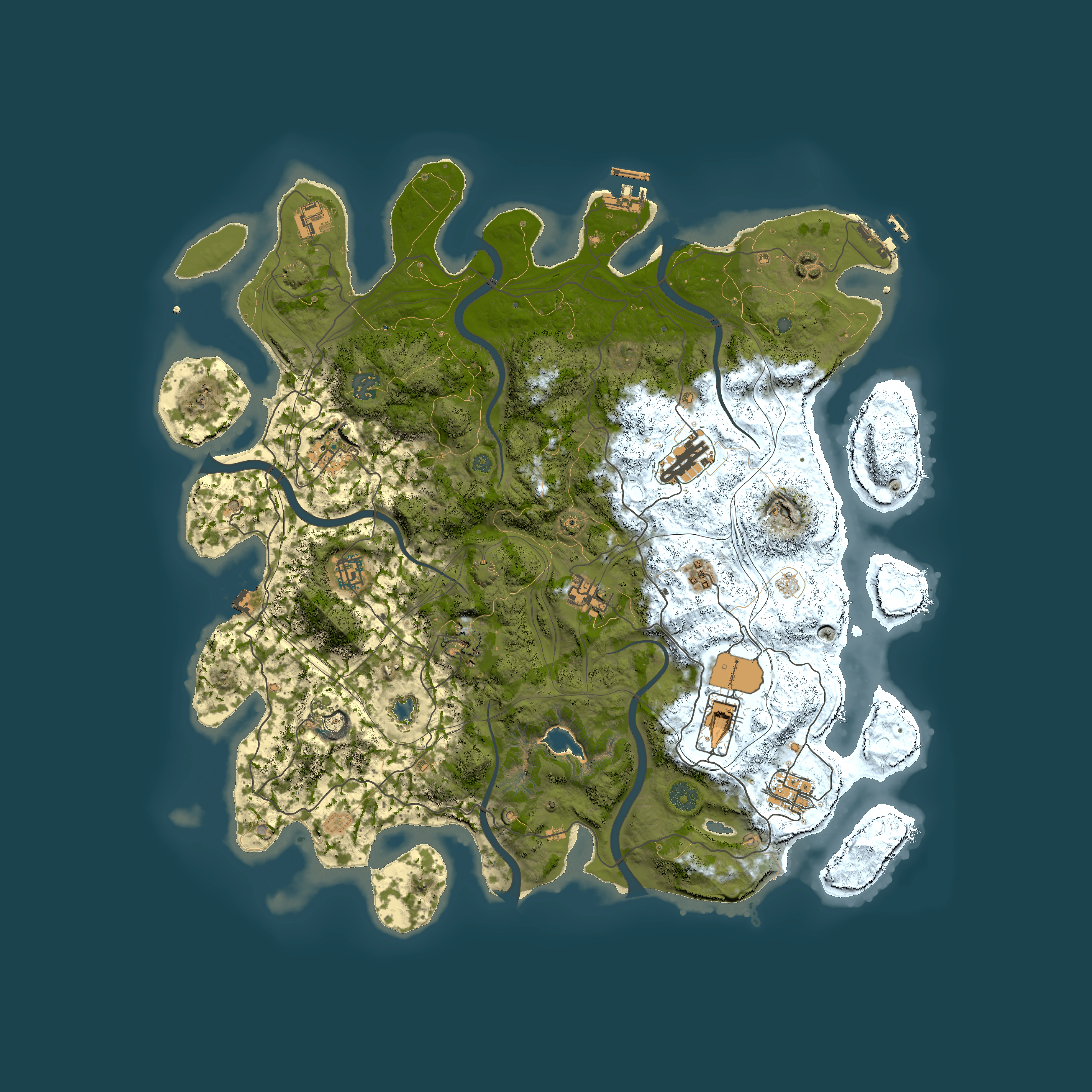 Full top-down render of Rust map seed 1740463867, 4450x4450m