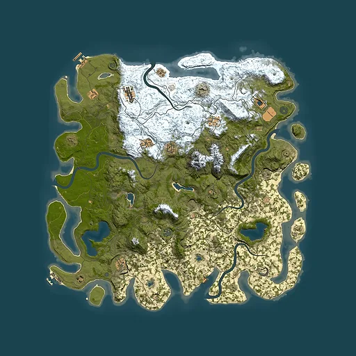 Rust map seed 1293849602, 5200x5200m top-down preview