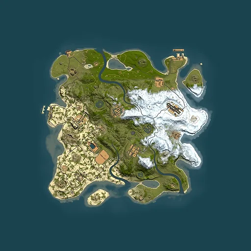 Rust map seed 1238147857, 3550x3550m top-down preview