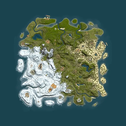 Rust map seed 204160481, 5000x5000m top-down preview