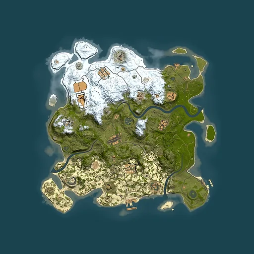 Rust map seed 726550233, 3950x3950m top-down preview