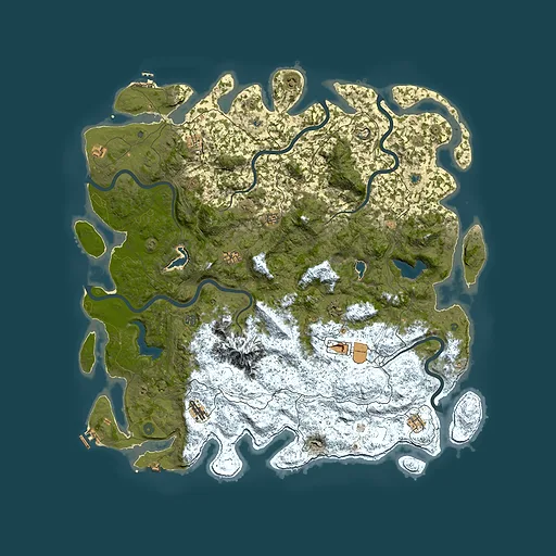 Rust map seed 148457948, 5850x5850m top-down preview