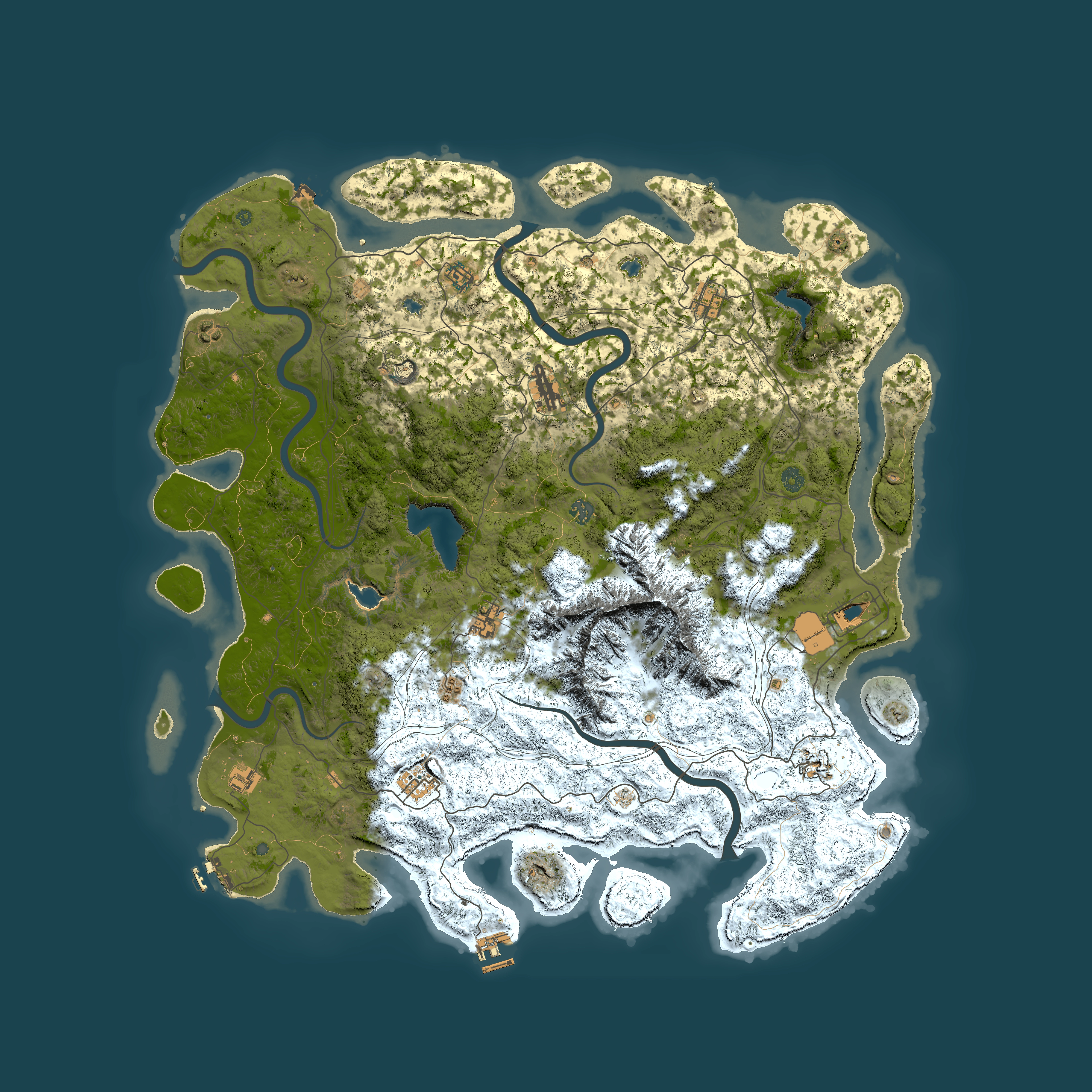 Full top-down render of Rust map seed 932650638, 5400x5400m