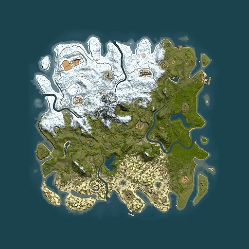 Rust map seed 486227445, 5050x5050m top-down preview