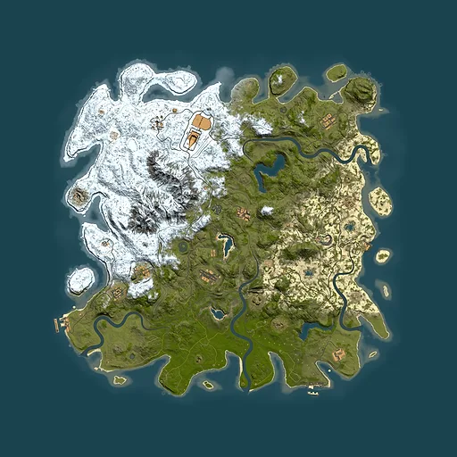 Rust map seed 157205108, 5350x5350m top-down preview
