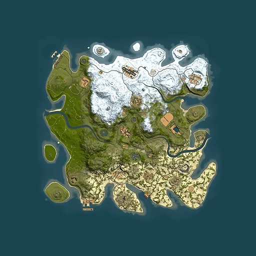 Rust map seed 1498327481, 3850x3850m top-down preview