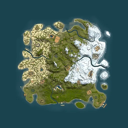 Rust map seed 1988563309, 4300x4300m top-down preview