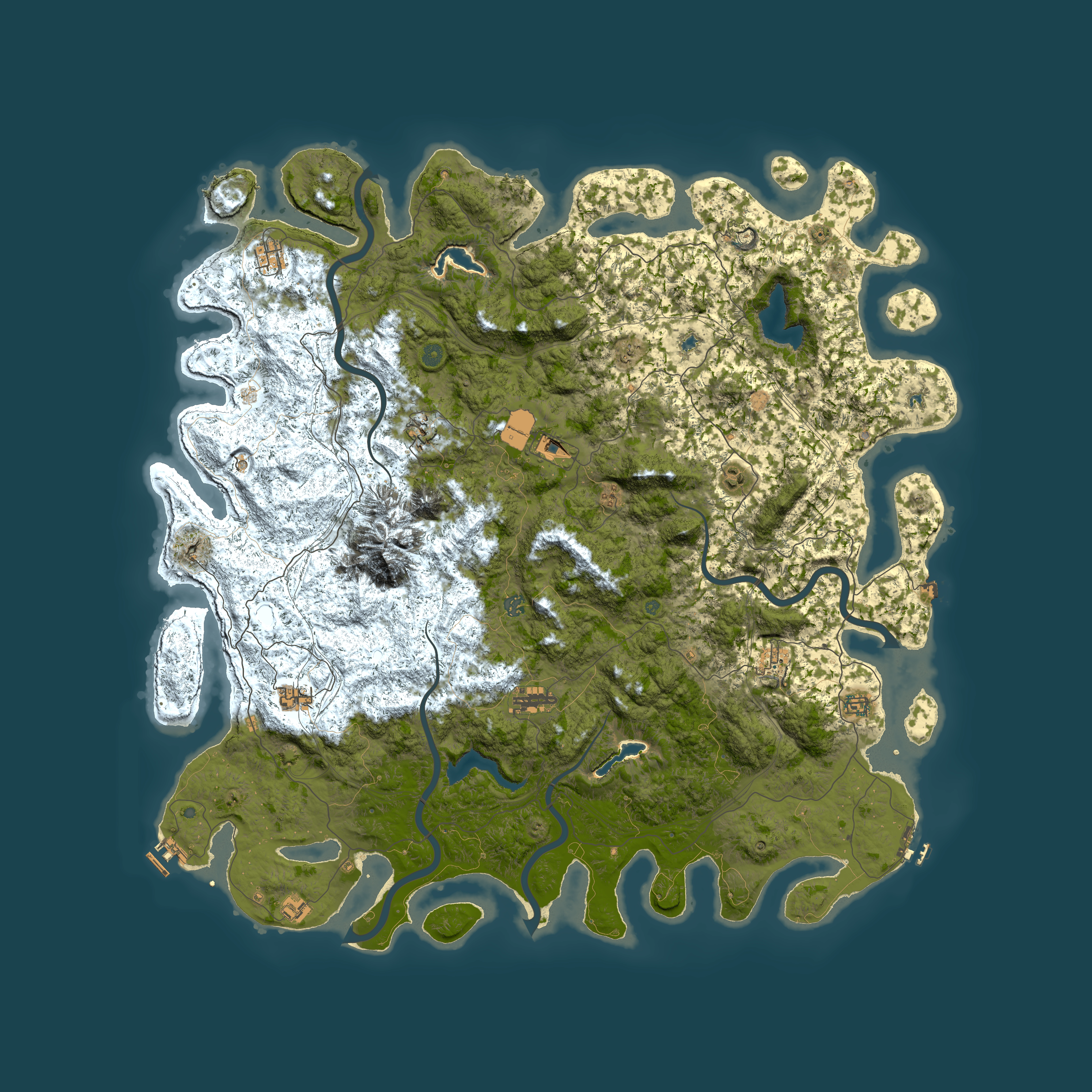 Full top-down render of Rust map seed 993973876, 5950x5950m