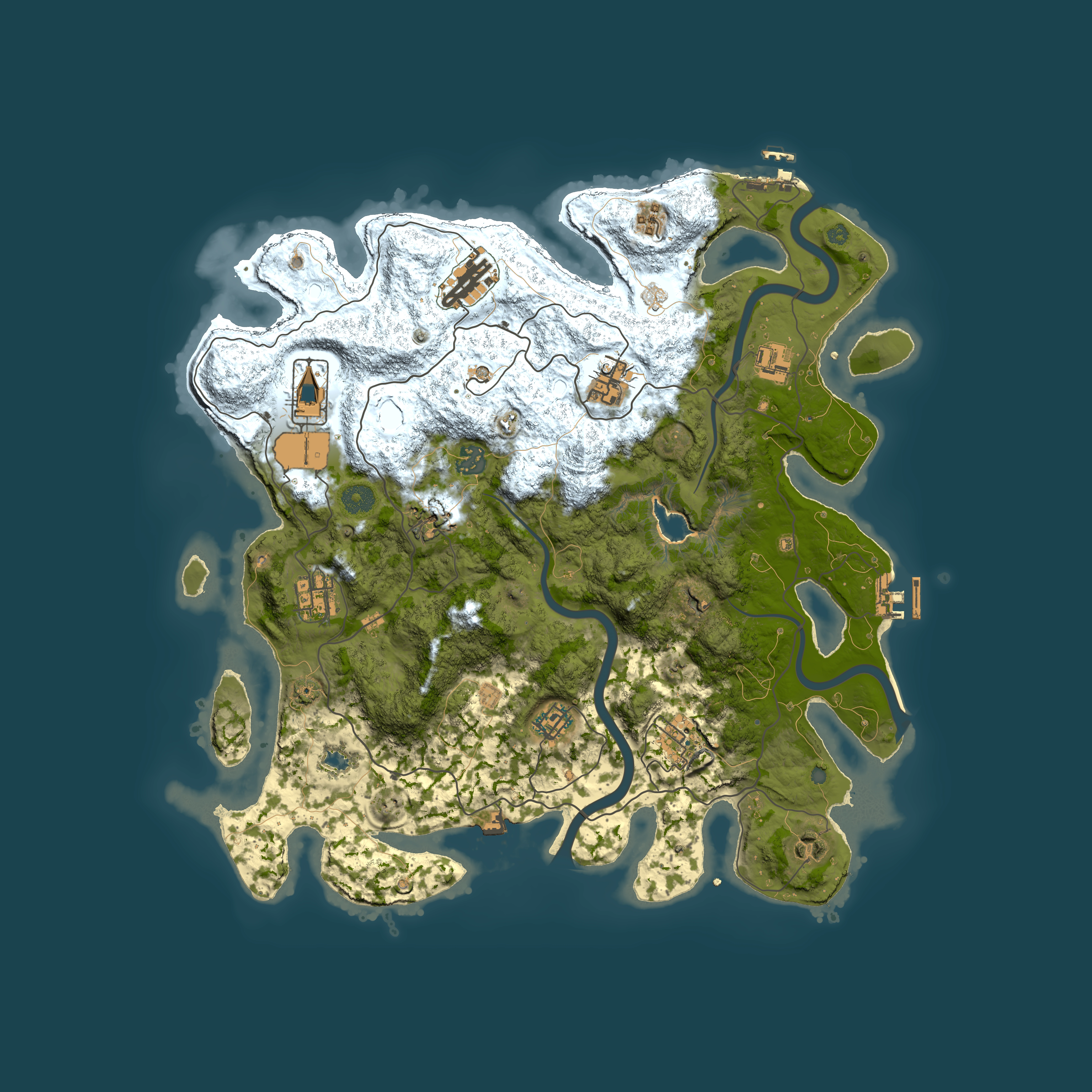 Full top-down render of Rust map seed 221182246, 4050x4050m
