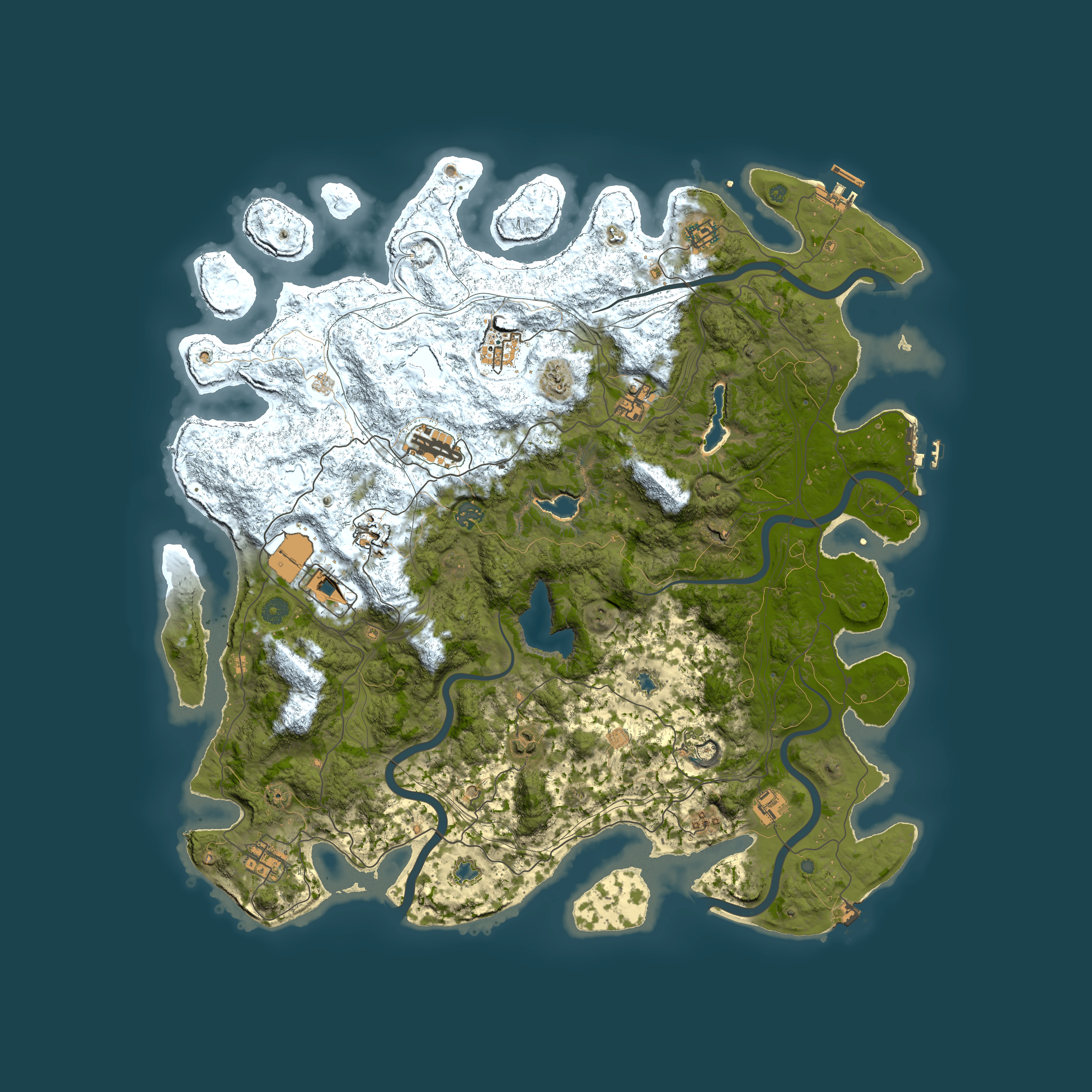 Full top-down render of Rust map seed 1418586960, 4850x4850m